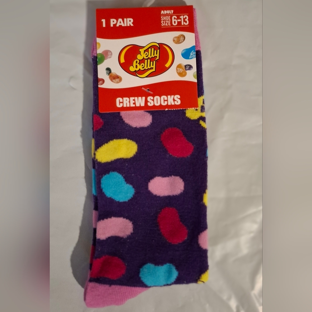 Jelly Belly Crew Socks with Colorful Jelly Bean Pattern